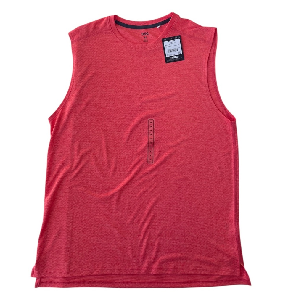 DSG Coral Heather Tank Men's Small Workout Athletic Lightweight Wicking NWT